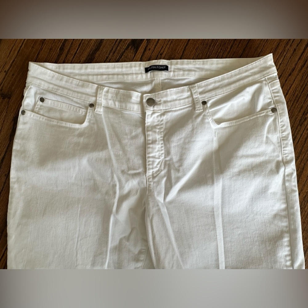 Eileen Fisher White Jeans 14 - Picture 3 of 6